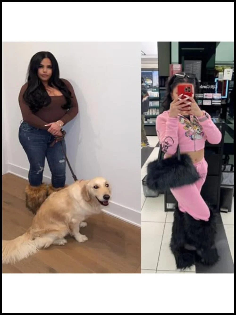 Women's Faux Fur Boots Y2K Fuzzy Fluffy Mid-Calf Snow Boots